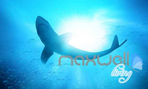 Image of 3D Undersea Shark View Entire Room Wallpaper Wall Murals Prints IDCQW-000116