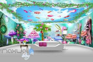 3D Wonder Land Lollipop Cake Wall Murals Wallpaper Paper Art Print Decor IDCQW-000354