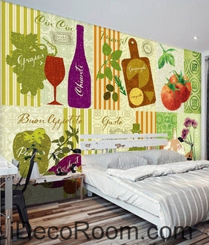 Dream fresh  tomatoes fruit and vegetable pattern wall art wall decor mural wallpaper wall  IDCWP-000088