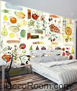 Clear Green Vegetable Fruit Tomato Pizza Restaurant Mural wall art wall decor mural wallpaper wall  IDCWP-000103