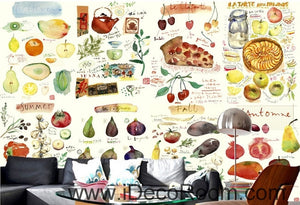 Clear Green Vegetable Fruit Tomato Pizza Restaurant Mural wall art wall decor mural wallpaper wall  IDCWP-000103