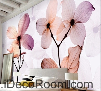 Image of A beautiful dream fresh and romantic light purple bloom transparent transparent wall art wall decor mural wallpaper wall  IDCWP-000130