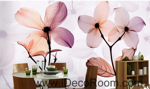 Image of A beautiful dream fresh and romantic light purple bloom transparent transparent wall art wall decor mural wallpaper wall  IDCWP-000130