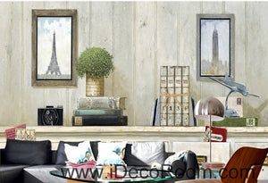 Small fresh table potted Eiffel Tower Big Ben Gua painting wall art wall decor mural wallpaper wall  IDCWP-000142