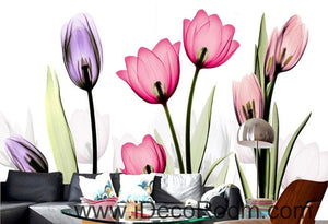 A beautiful dream fresh and colorful in full bloom transparent tulips wall art wall decor mural wallpaper wall  IDCWP-000148