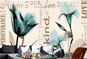 Beautiful dream fresh blue transparent lily tulip wall art wall decor mural wallpaper wall  IDCWP-000163