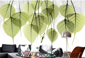 Beautiful dream fresh green transparent small round leaves overlapping wall art wall decor mural wallpaper wall  IDCWP-000196