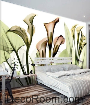 A beautiful dream fresh light green blooming calla lily transparent wall art wall decor mural wallpaper wall  IDCWP-000216