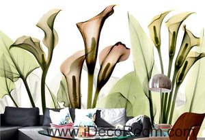 A beautiful dream fresh light green blooming calla lily transparent wall art wall decor mural wallpaper wall  IDCWP-000216