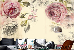 Retro Old Rose Garden Pastoral Rose wall art wall decor mural wallpaper wall  IDCWP-000219