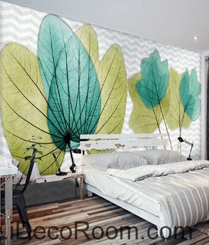 Beautiful dream fresh green transparent small round leaves overlapping wall art wall decor mural wallpaper wall  IDCWP-000274