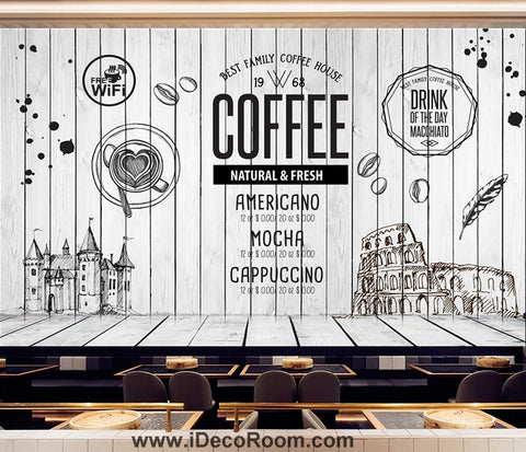 Image of Coffee shop Wallpaper Coffee Club Cafe Wall Murals IDCWP-CF-000024