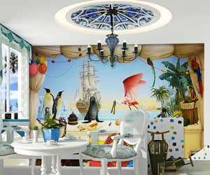 Pleasant animal banquet Mediterranean style Wallpaper IDCWP-DZ-000009