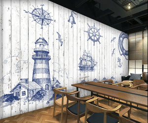 Hand painted nautical wind grainy Wallpaper IDCWP-DZ-000065