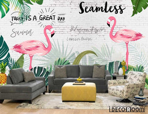 Nordic flamingo wallpaper wall murals IDCWP-HL-000003