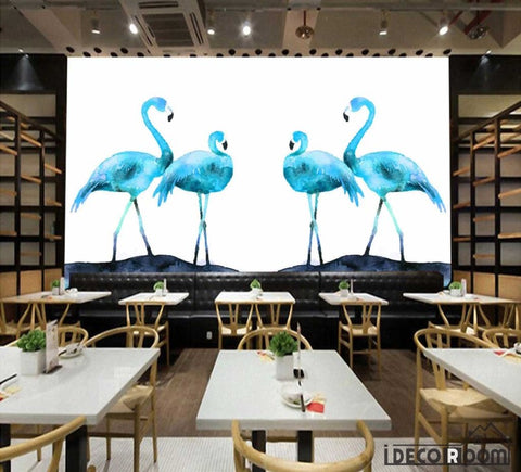 Image of minimalist fashion European style flamingo wallpaper wall murals IDCWP-HL-000009