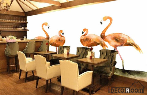 Image of minimalist fashion European style flamingo wallpaper wall murals IDCWP-HL-000009