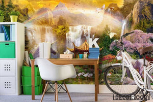 Rainbow Bridge Waterfall Hawthorn wallpaper wall murals IDCWP-HL-000020