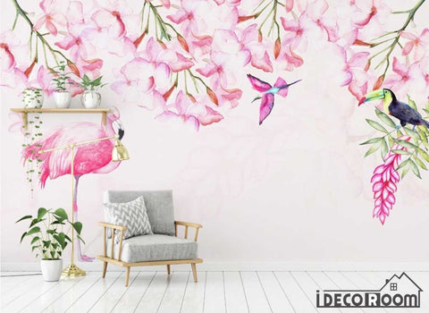 Image of Nordic minimalist  flowers birds wallpaper wall murals IDCWP-HL-000031