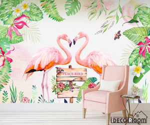 Nordic  tropical flamingo sofa wallpaper wall murals IDCWP-HL-000074