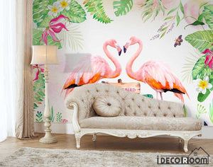 Nordic  tropical flamingo sofa wallpaper wall murals IDCWP-HL-000074