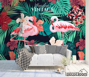 Nordic  tropical flamingo sofa wallpaper wall murals IDCWP-HL-000078