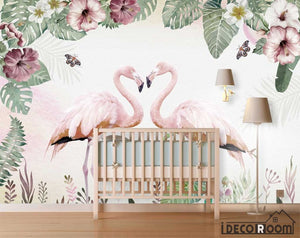 Nordic  flamingo indoor wallpaper wall murals IDCWP-HL-000080