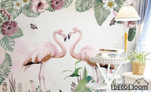 Nordic  flamingo indoor wallpaper wall murals IDCWP-HL-000080