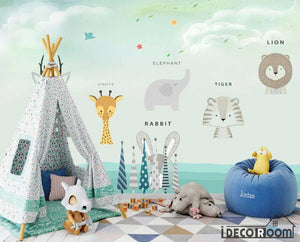 Nordic Cartoon Animal 26 Letter Theme wallpaper wall murals IDCWP-HL-000099