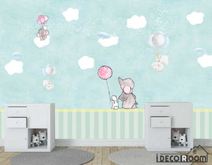 Nordic simple  cartoon animal room wallpaper wall murals IDCWP-HL-000119