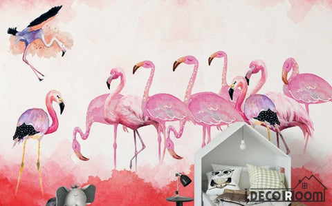 Image of Modern minimalist  Flamingo Nordic wallpaper wall murals IDCWP-HL-000123