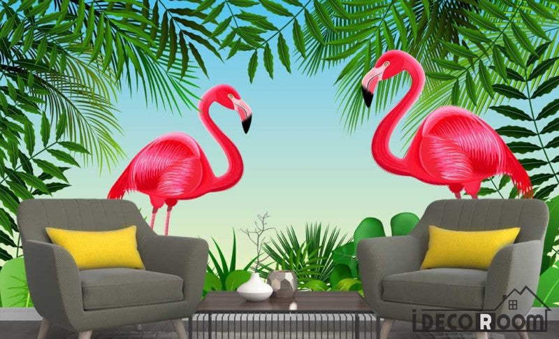 Flamingo Lake Wallpaper Wall Mural