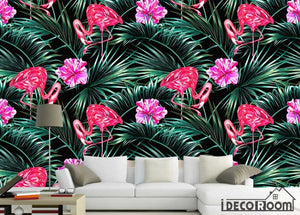 Nordic  tropical flamingo sofa home decoration wallpaper wall murals IDCWP-HL-000163