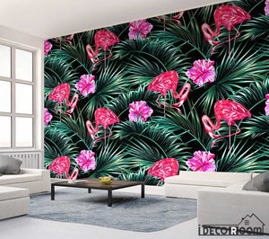 Nordic  tropical flamingo sofa home decoration wallpaper wall murals IDCWP-HL-000163