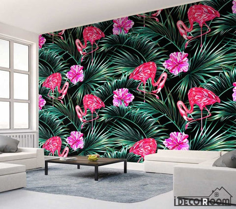 Image of Nordic  tropical flamingo sofa home decoration wallpaper wall murals IDCWP-HL-000163