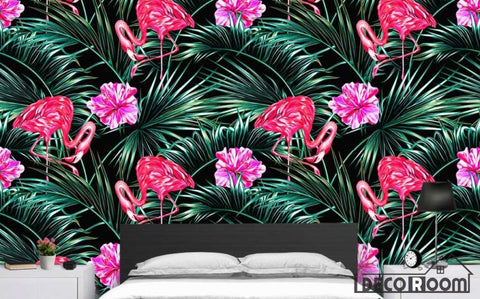 Image of Nordic  tropical flamingo sofa home decoration wallpaper wall murals IDCWP-HL-000163