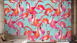 Nordic flamingo  wallpaper wall murals IDCWP-HL-000165