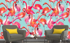 Nordic flamingo  wallpaper wall murals IDCWP-HL-000165