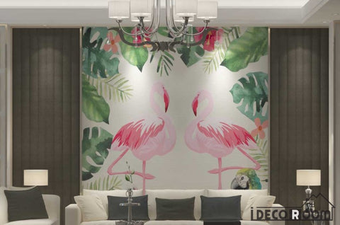 Image of Modern minimalist fashion flamingo wallpaper wall murals IDCWP-HL-000169