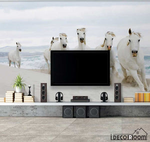 Nordic minimalism dream white horse wallpaper wall murals IDCWP-HL-000180