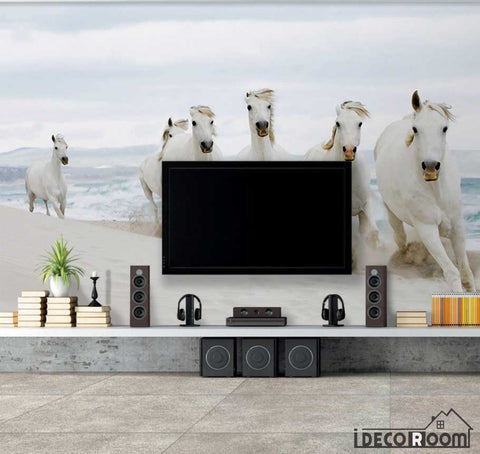 Image of Nordic minimalism dream white horse wallpaper wall murals IDCWP-HL-000180