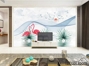 Nordic flamingo wallpaper wall murals IDCWP-HL-000183