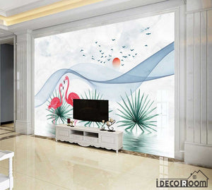 Nordic flamingo wallpaper wall murals IDCWP-HL-000183