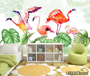 Nordic  Tropical Plant Flamingo Bedroom wallpaper wall murals IDCWP-HL-000198