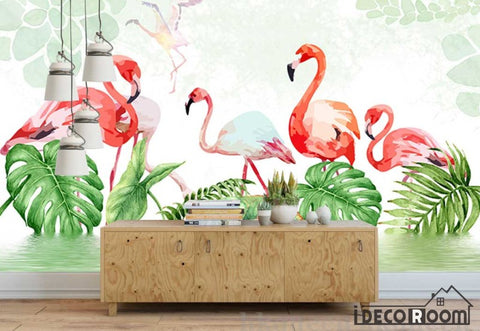 Image of Nordic  Tropical Plant Flamingo Bedroom wallpaper wall murals IDCWP-HL-000199