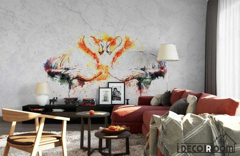 Image of Nordic minimalist  flamingo marble texture wallpaper wall murals IDCWP-HL-000201