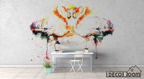 Image of Nordic minimalist  flamingo marble texture wallpaper wall murals IDCWP-HL-000201