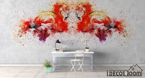 New Chinese  red flamingo marble wallpaper wall murals IDCWP-HL-000202