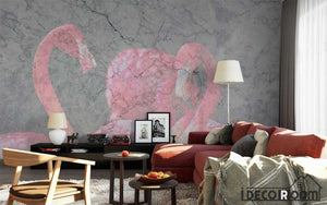 Nordic minimalist  flamingo marble wallpaper wall murals IDCWP-HL-000204