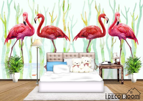 Image of Flamingo wallpaper wall murals IDCWP-HL-000209